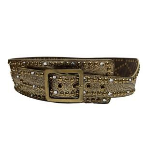 Vtg 80's Wide New Wave Avant Garde Artsy Runway Glam Studded Belt SZ S/M